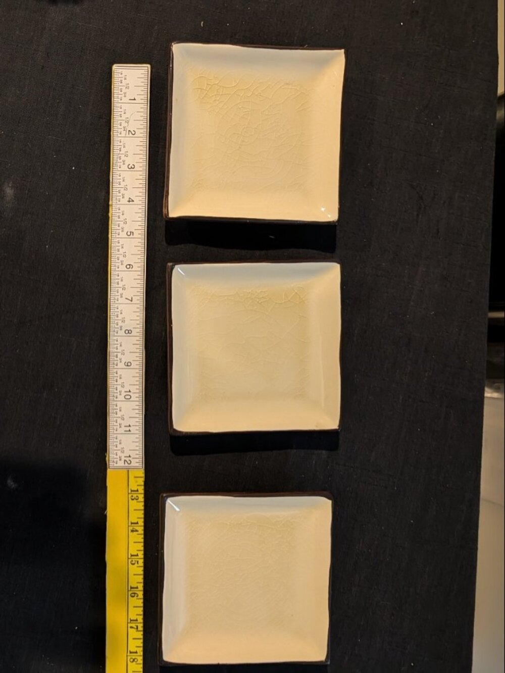 World Market Square Crackle Ceramic Mini Plates Set